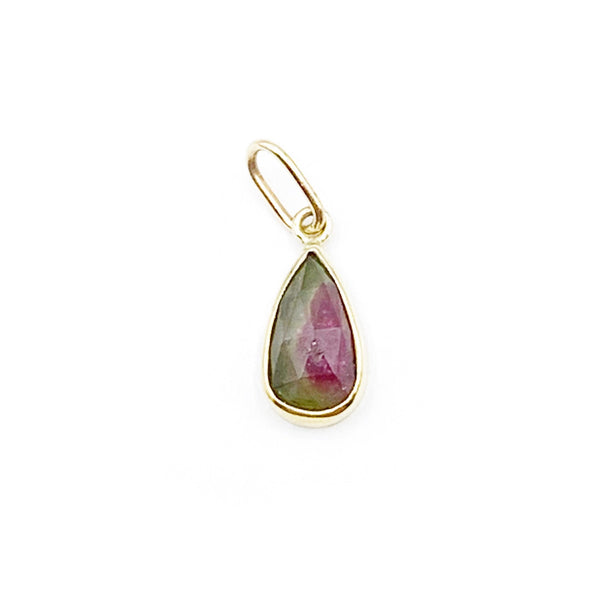 Watermelon Tourmaline Surrounded in Bright Gold