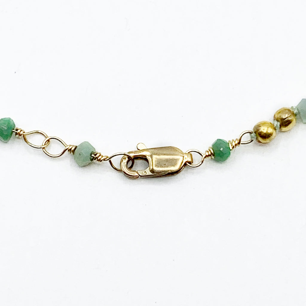 Chrysoprase Briolette and Beaded Necklace