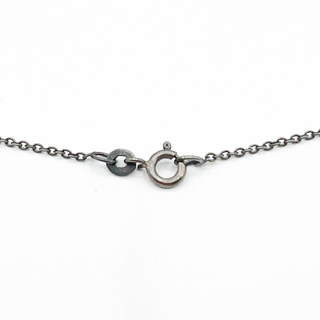 Diamond and Oxidized Sterling Silver Shell Necklace