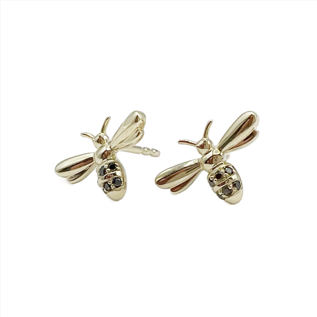 Diamond Bees with Yellow Gold