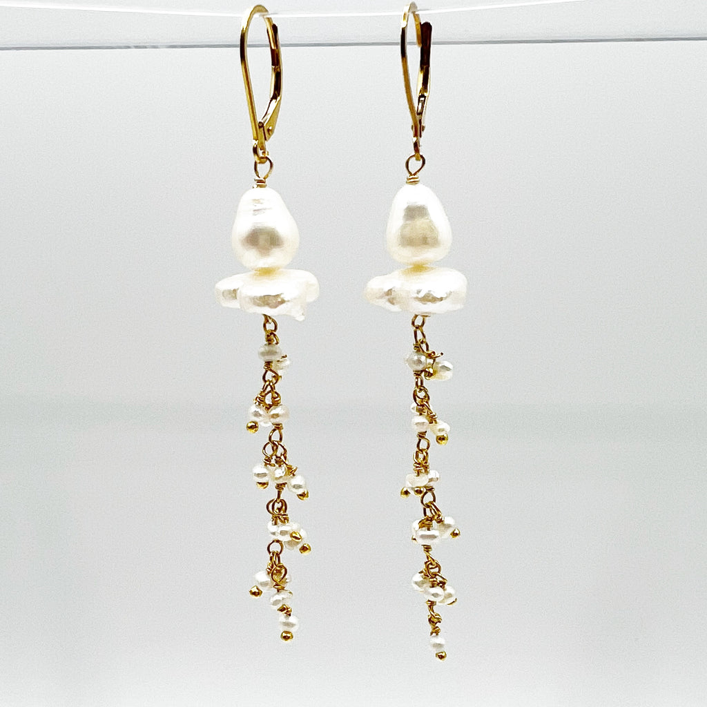 Pearl Squid Tassel Earrings
