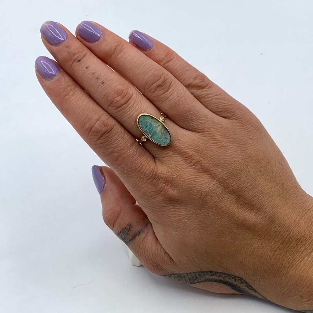 Ocean of Opal with Tiny Diamond Stones
