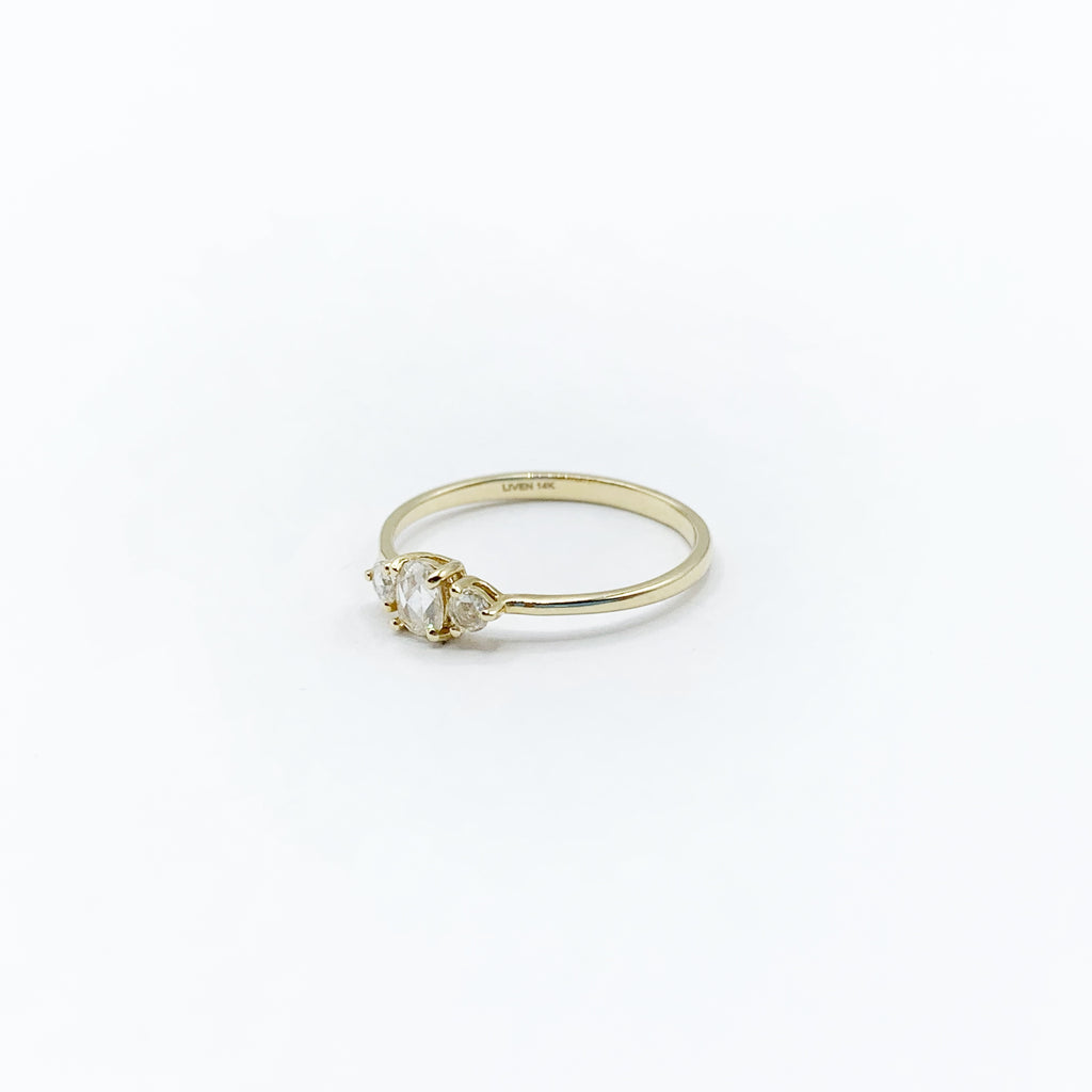 Three Delicate Diamonds  Ring