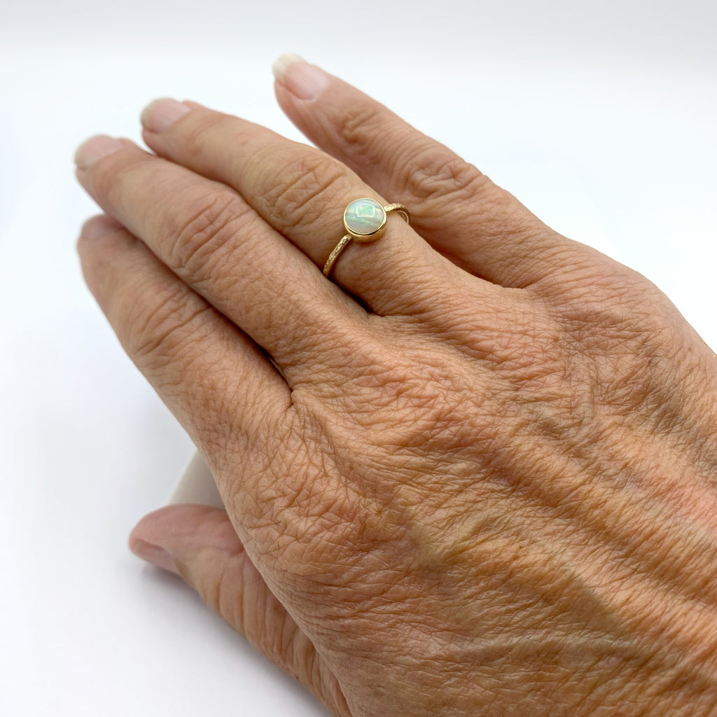 Soft White Opal with Pastel Fire