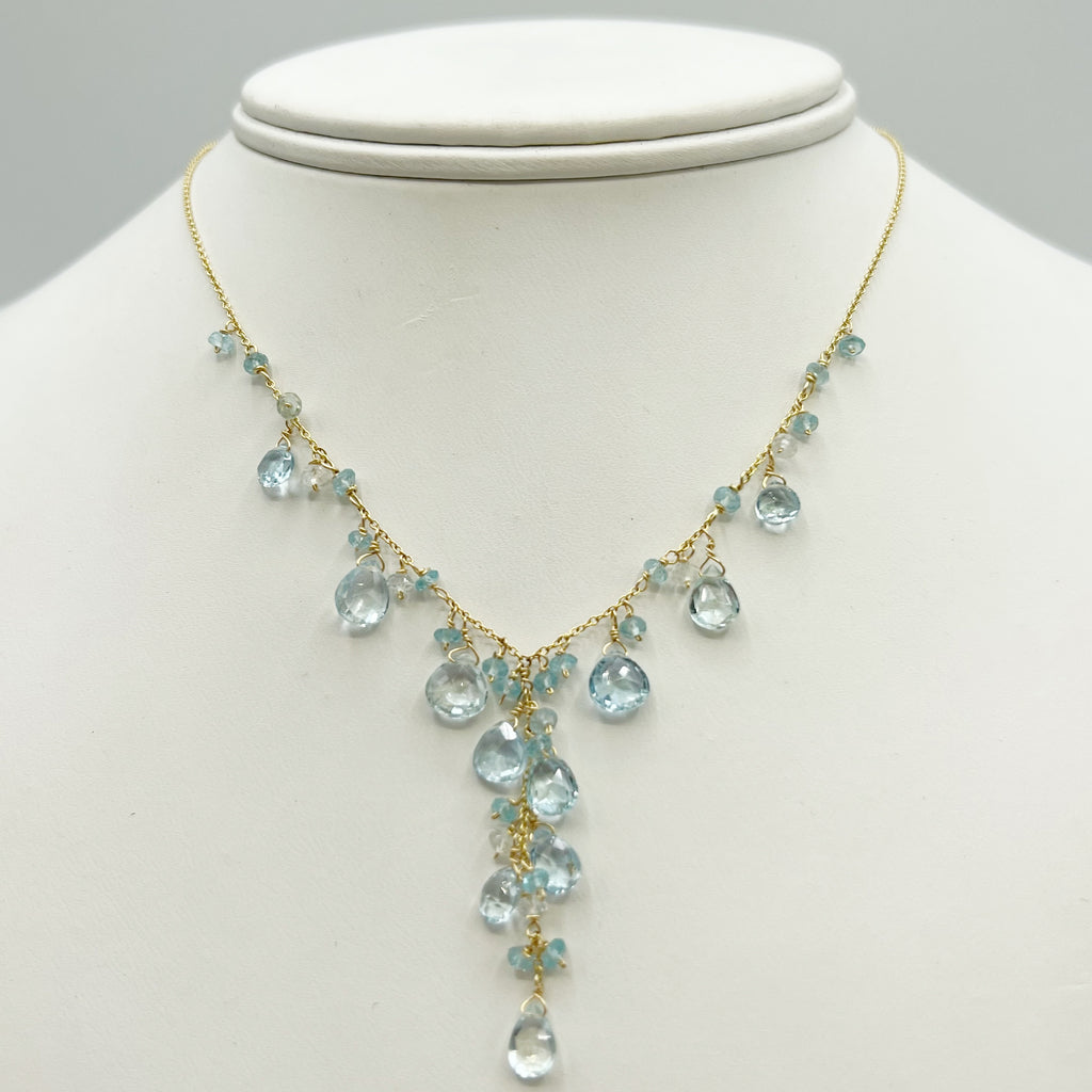 An Aquamarine Waterfall on a Golden Chain