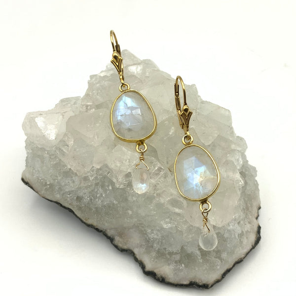 Glowing Moonstones Haloed in Gold