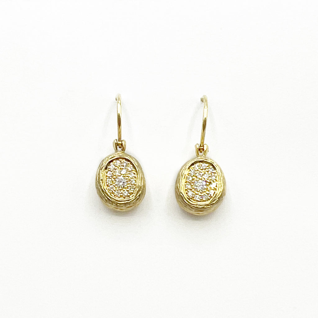 Orbit Pave  Diamond Drop Earrings