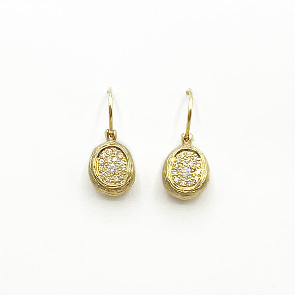 Orbit Pave  Diamond Drop Earrings