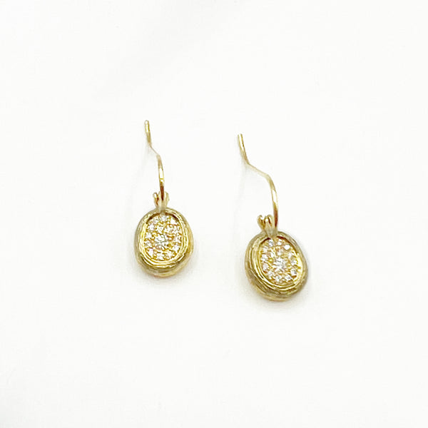 Orbit Pave  Diamond Drop Earrings