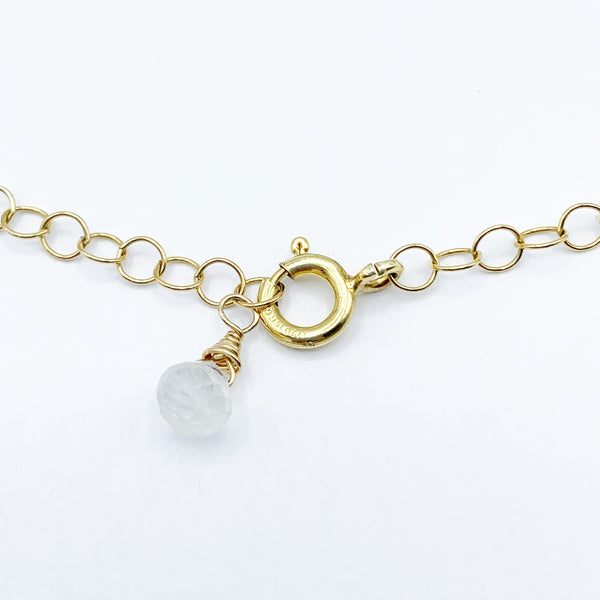 Gold Plated and Moonstone Beaded Necklace