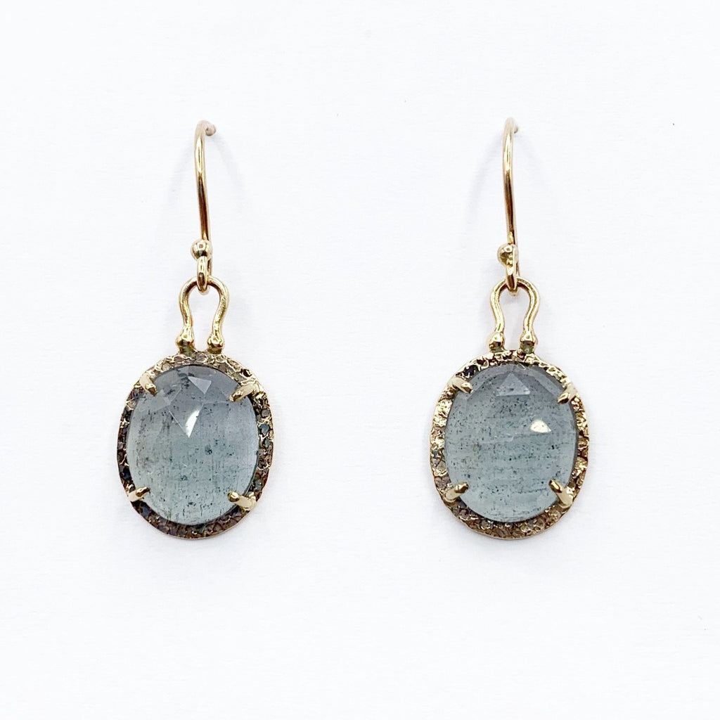 Moss Aquamarine Dewdrops Captured in Gold