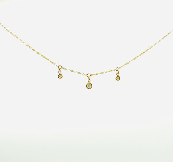 Diamond Triad in Bright Yellow Gold