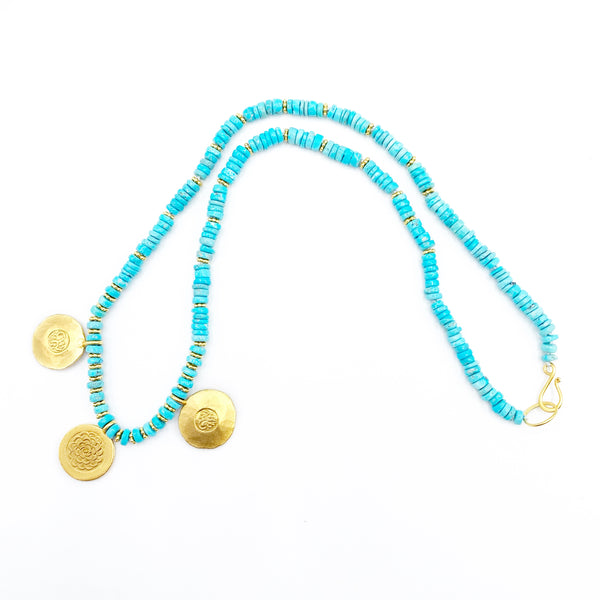 Gold and Turquoise Vermeil Necklace