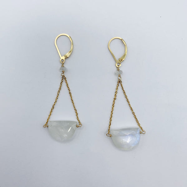 Rosé Gold Filled Drop Earrings with Labradorites