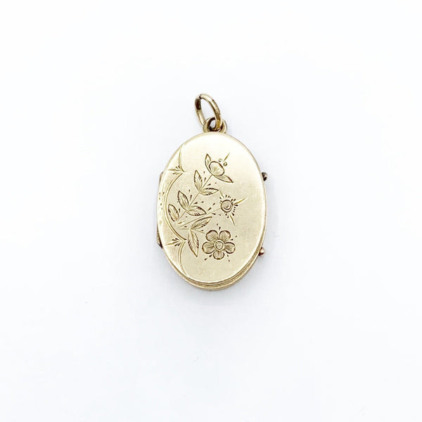 Golden Flowery Locket