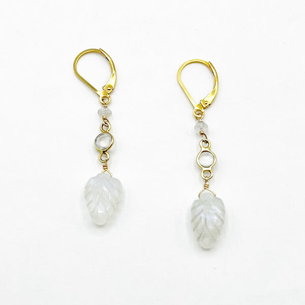 Magical Moonstone Leaves Earrings