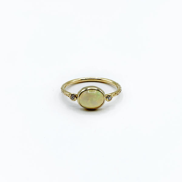 African Opal Shimmering with Diamonds