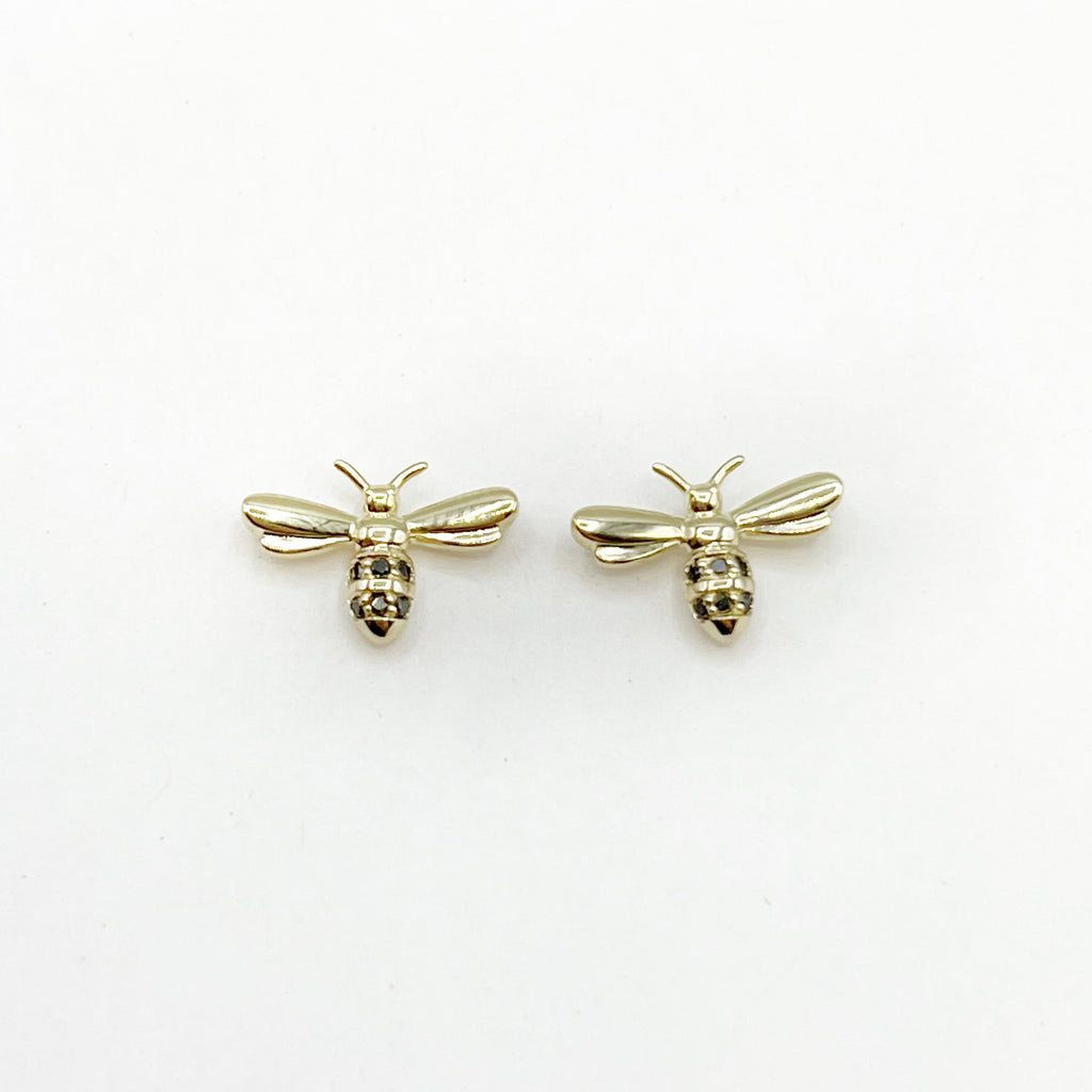 Diamond Bees with Yellow Gold