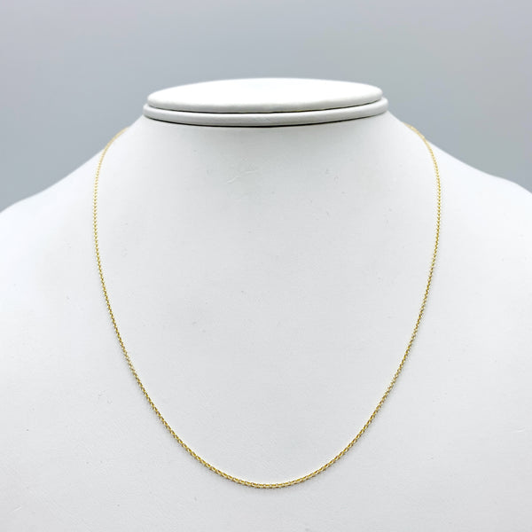 Italian 14 Karat Yellow Gold Fine Cable Chain 16" -also available in 18" and 20”