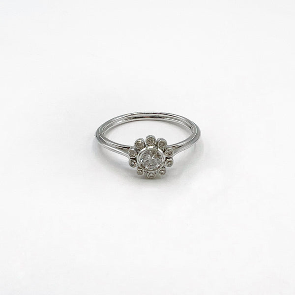 White Diamond Flower Ring