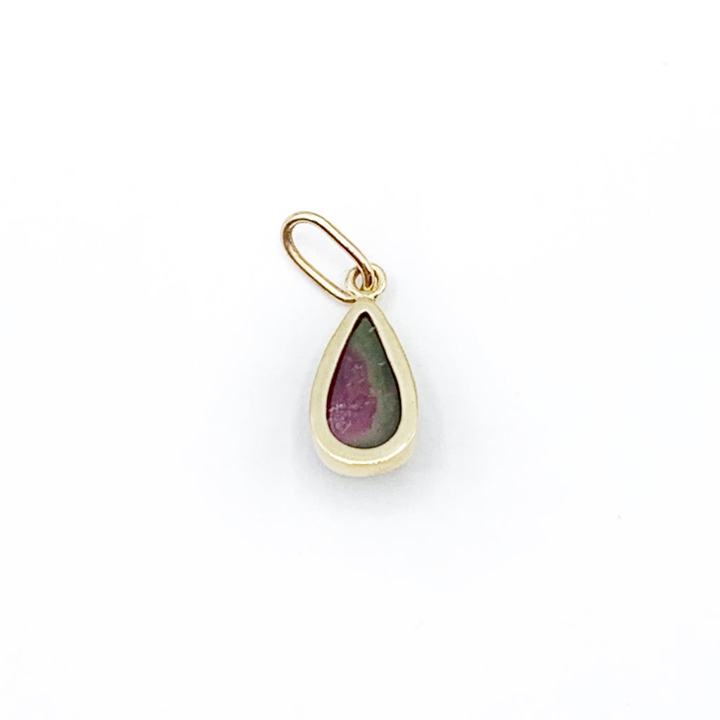 Watermelon Tourmaline Surrounded in Bright Gold