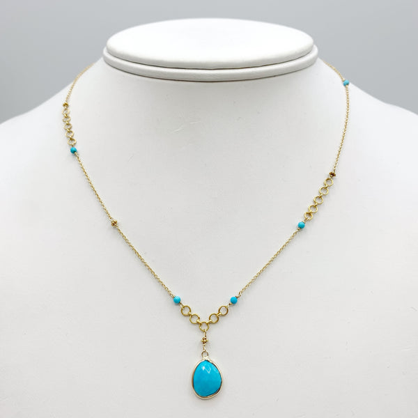 Turquoise Delicate  Gold Necklace