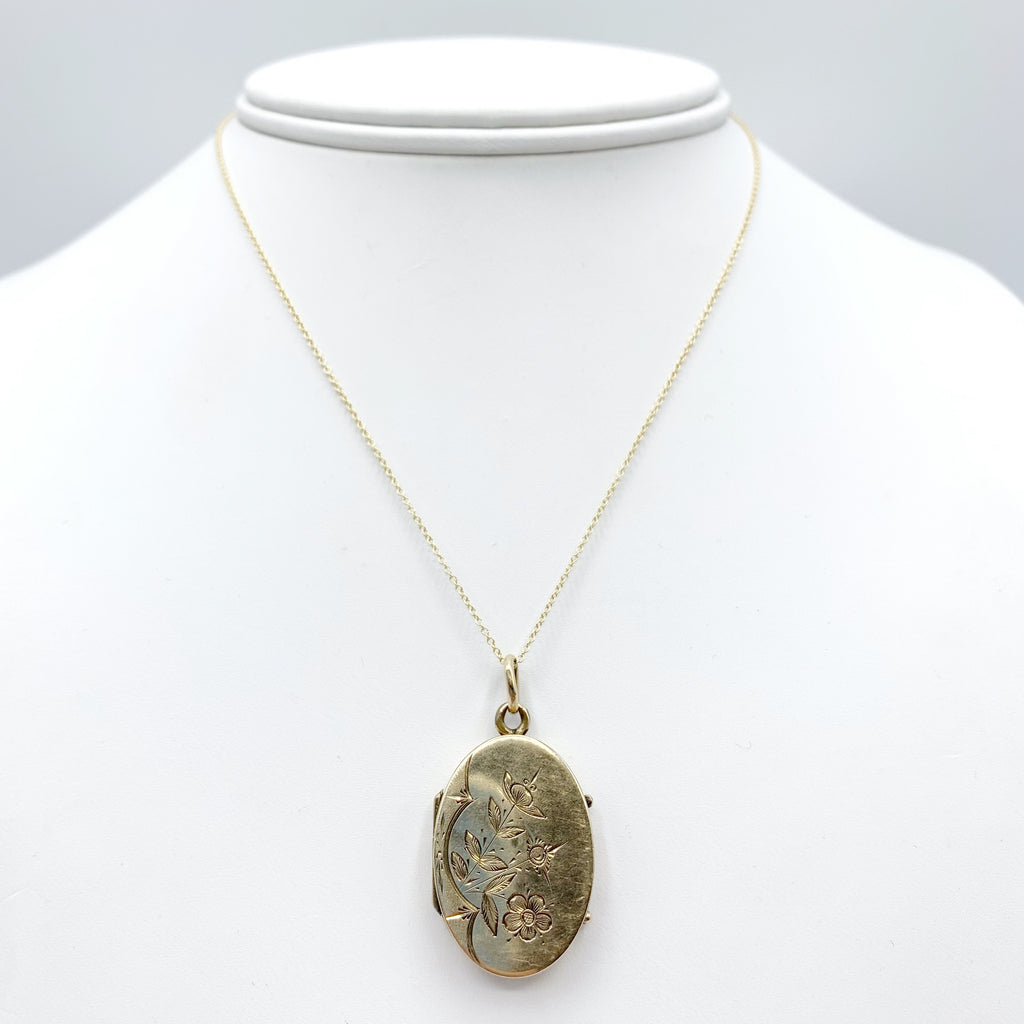 Golden Flowery Locket