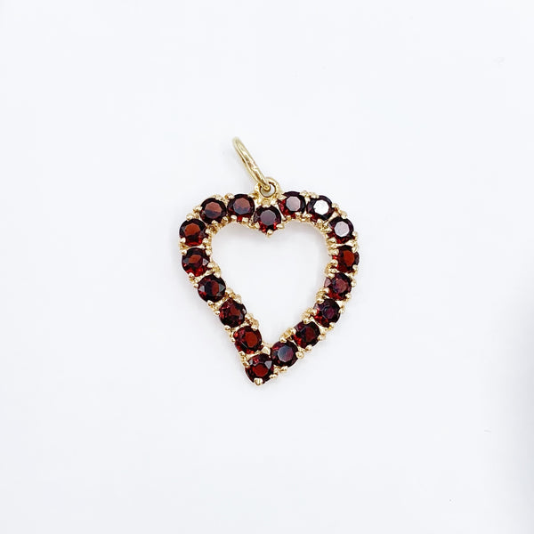 Darling Red Garnet Heart Pendant