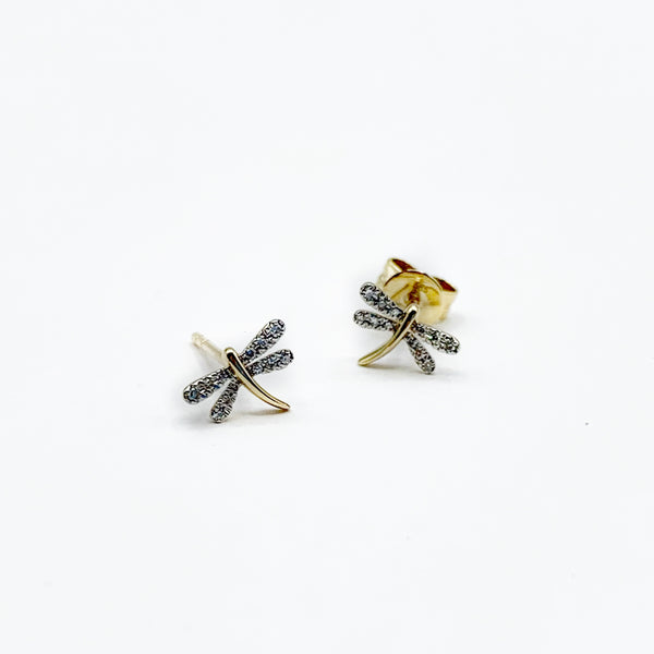 Teeny Gold and Diamond Dragonflies