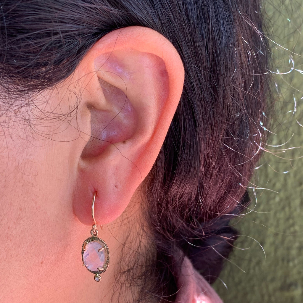 Delicate Blue Moonstones and  Dewy Diamonds
