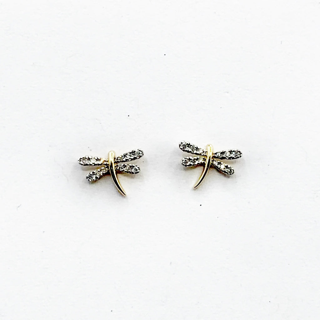 Teeny Gold and Diamond Dragonflies