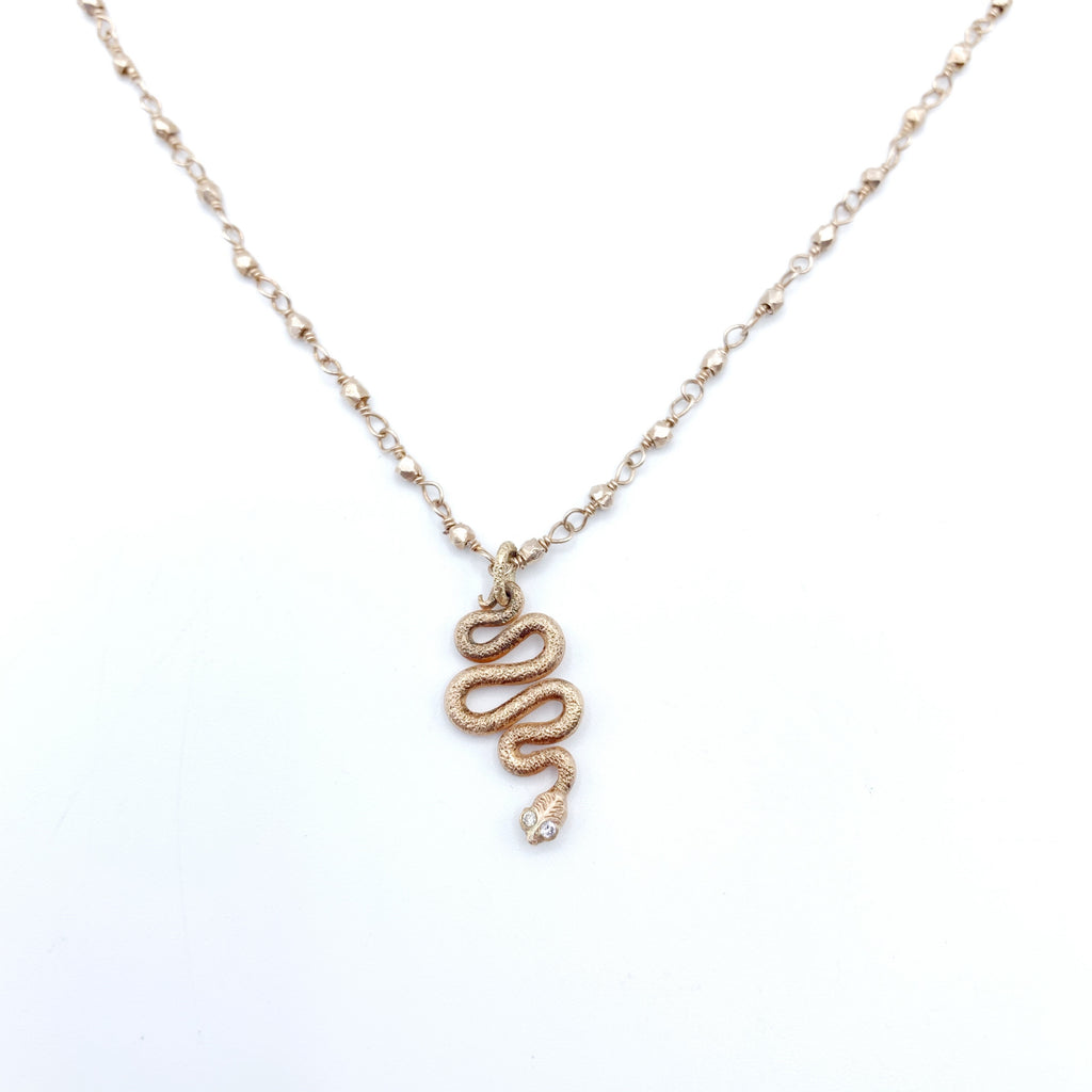 Rosé Drop Snake Pendant