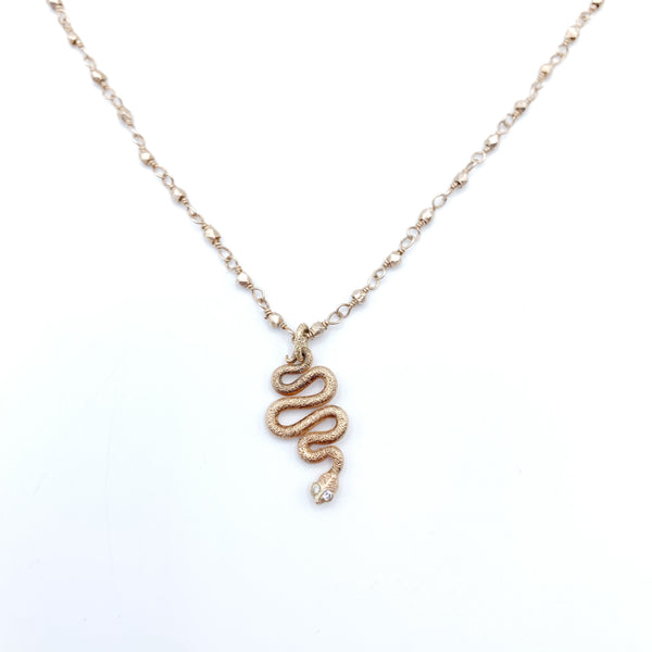 Rosé Drop Snake Pendant