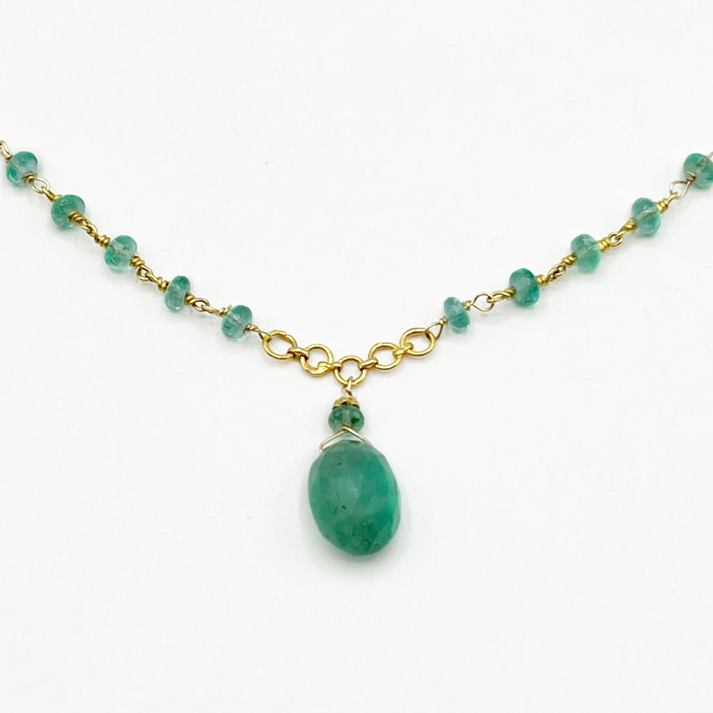 Bright and Polished Gold Emerald Necklace