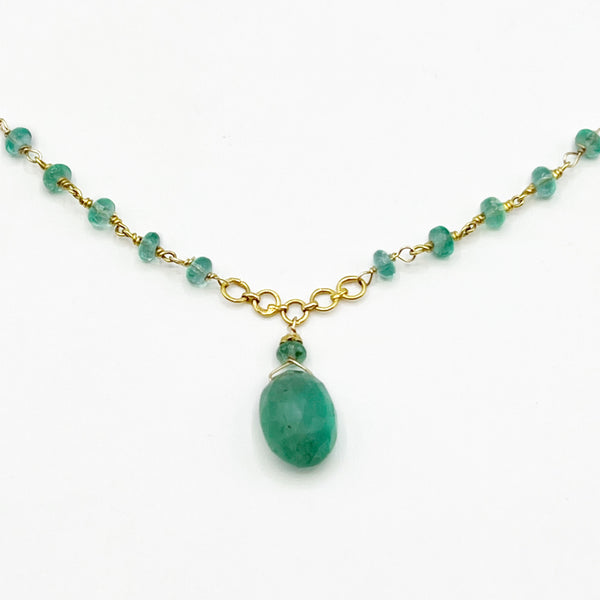 Bright and Polished Gold Emerald Necklace