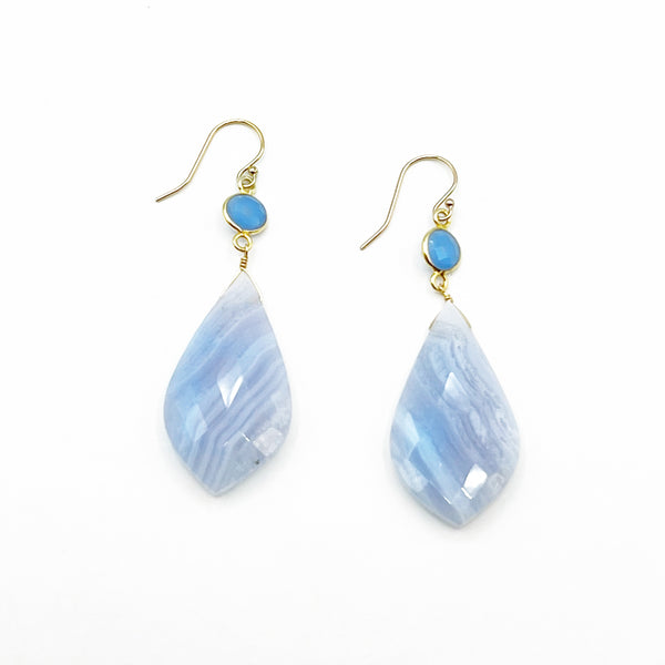 Blue Lace Agate Drop Earrings