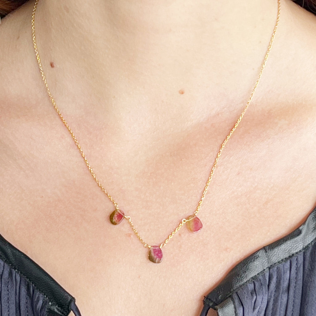 Triple Watermelon Slice Necklace