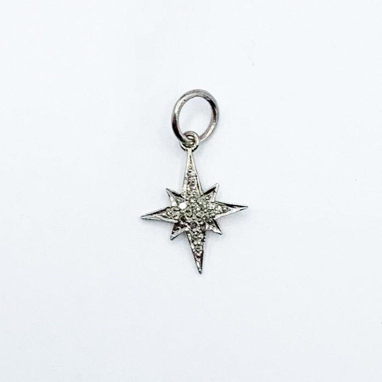 Sterling Silver Star Pendant with Diamonds