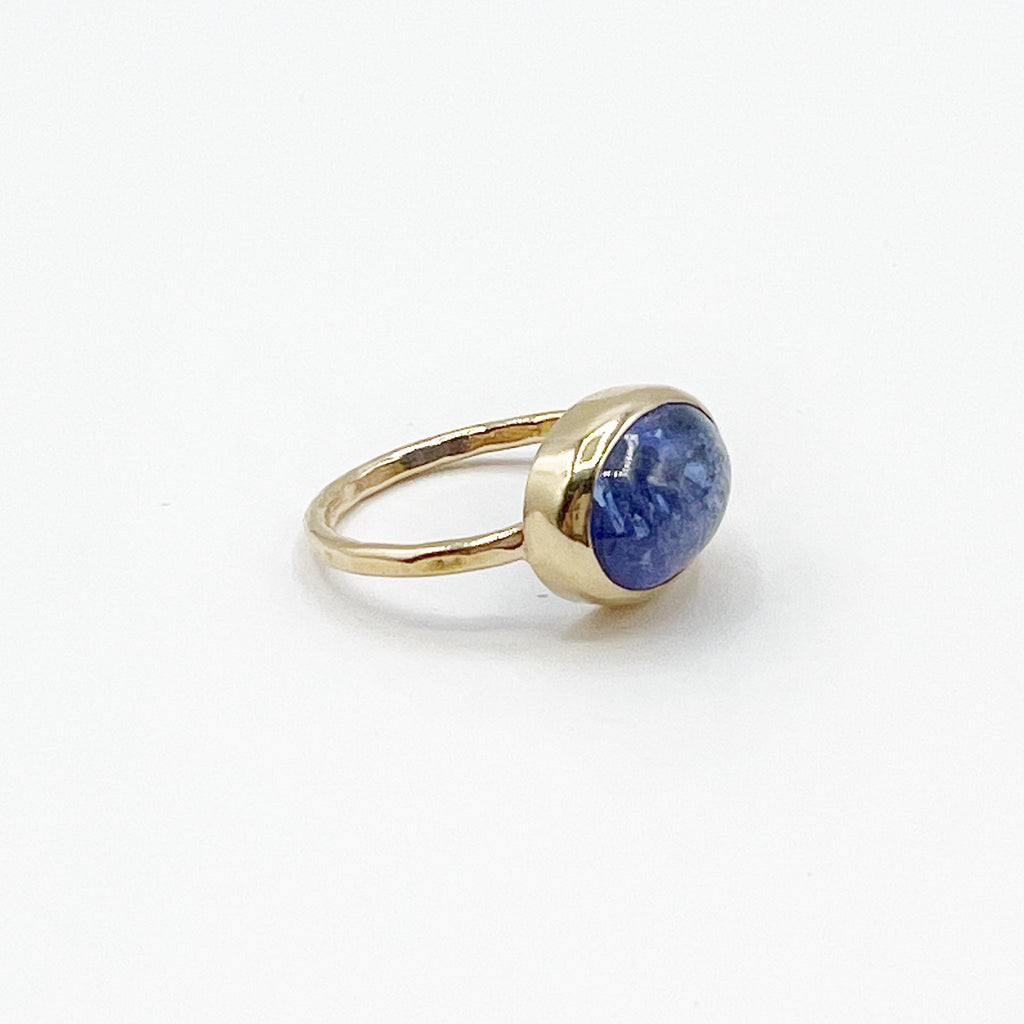 Landscape Picture Tanzanite Gem Surrounded by Gold