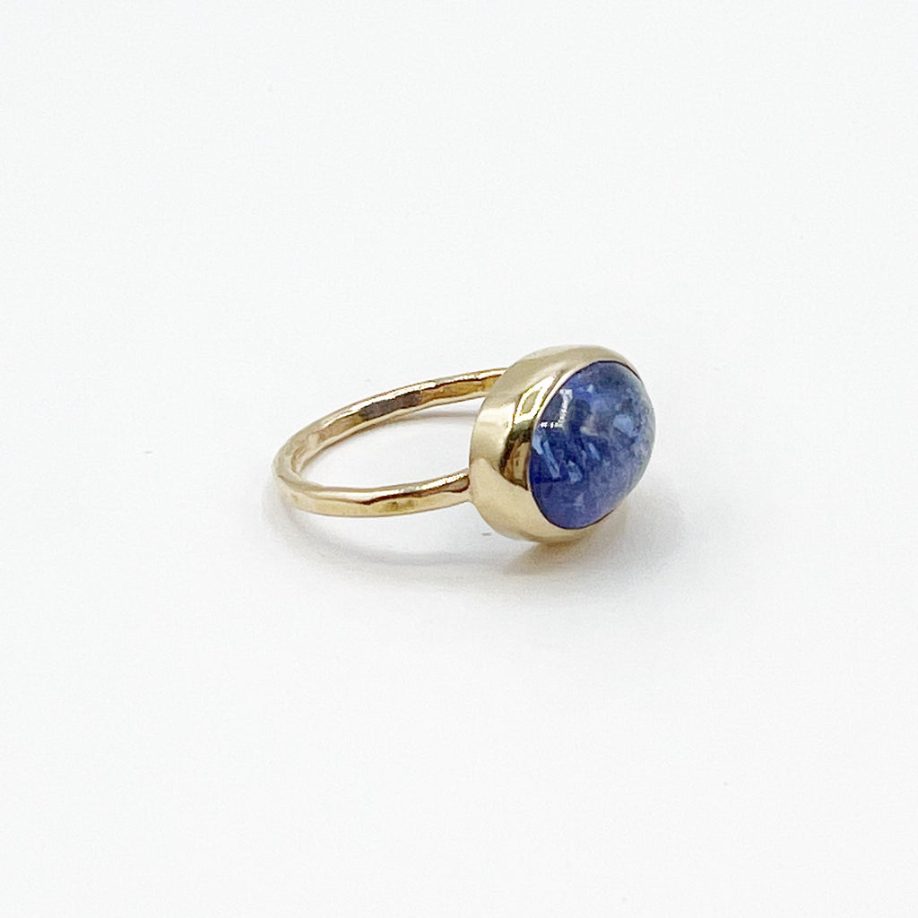Landscape Picture Tanzanite Gem Surrounded by Gold