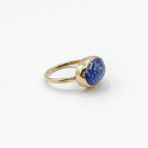 Landscape Picture Tanzanite Gem Surrounded by Gold
