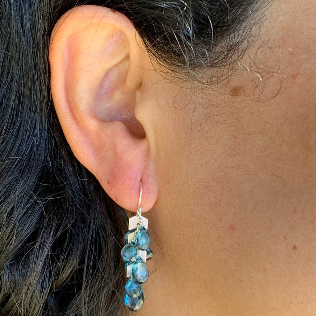 Sterling Silver and Blue Topaz Drop Earrings