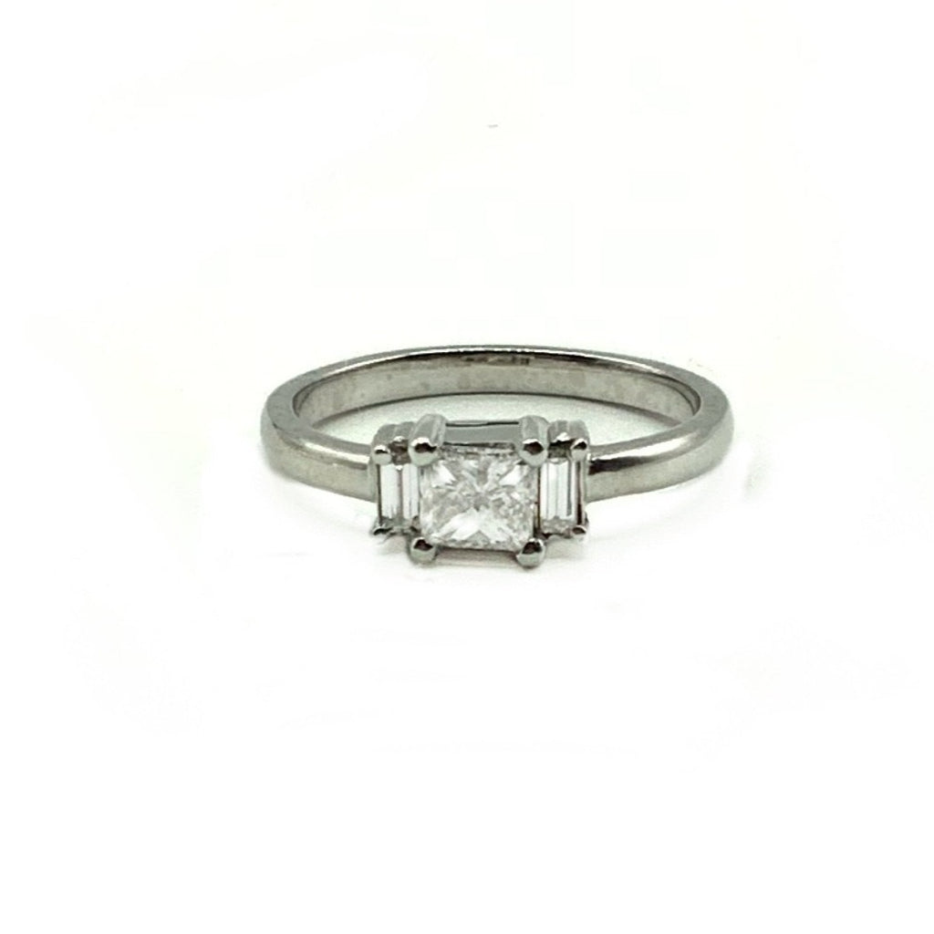 Princess Cut Diamond Ring With Platinum Band
