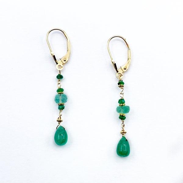 Summery Green Emeralds on Gold