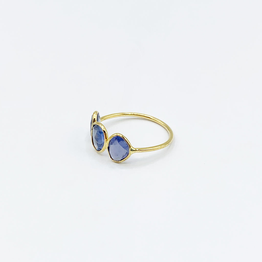 Power of Three Sapphires on Gold