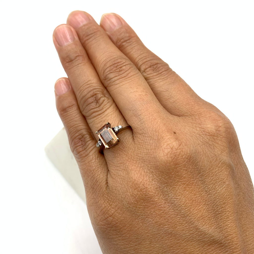 Lovely Pink Topaz with Diamonds