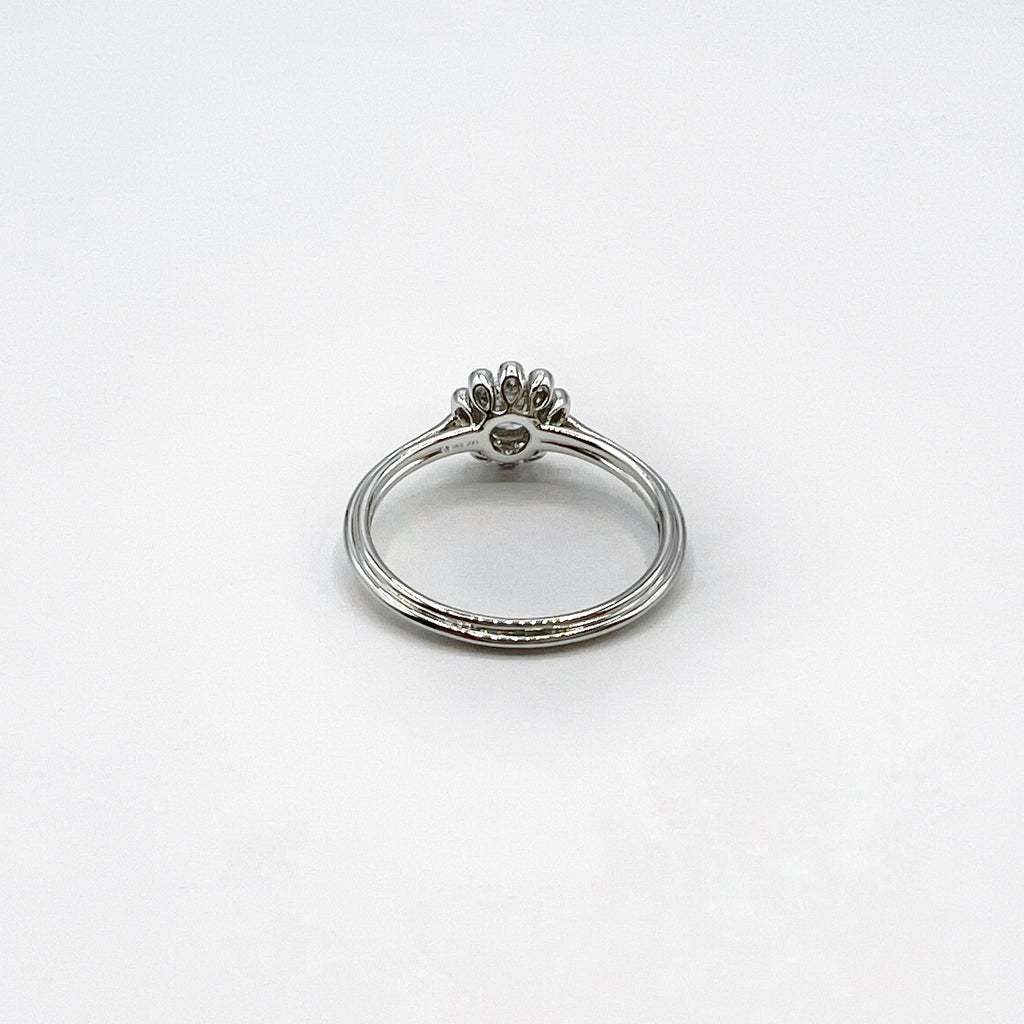 White Diamond Flower Ring