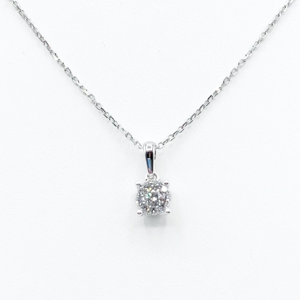 Classic Diamond Necklace set in White Gold