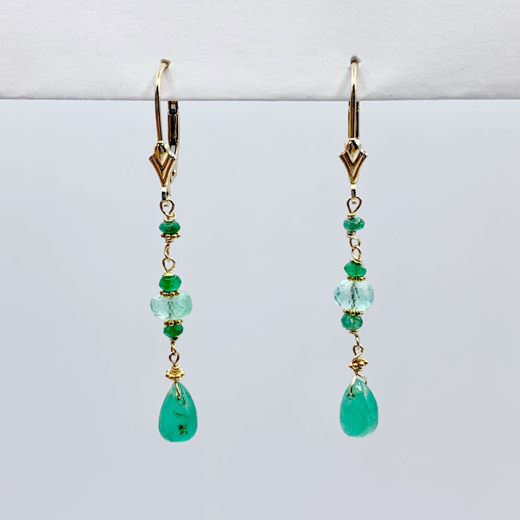 Summery Green Emeralds on Gold