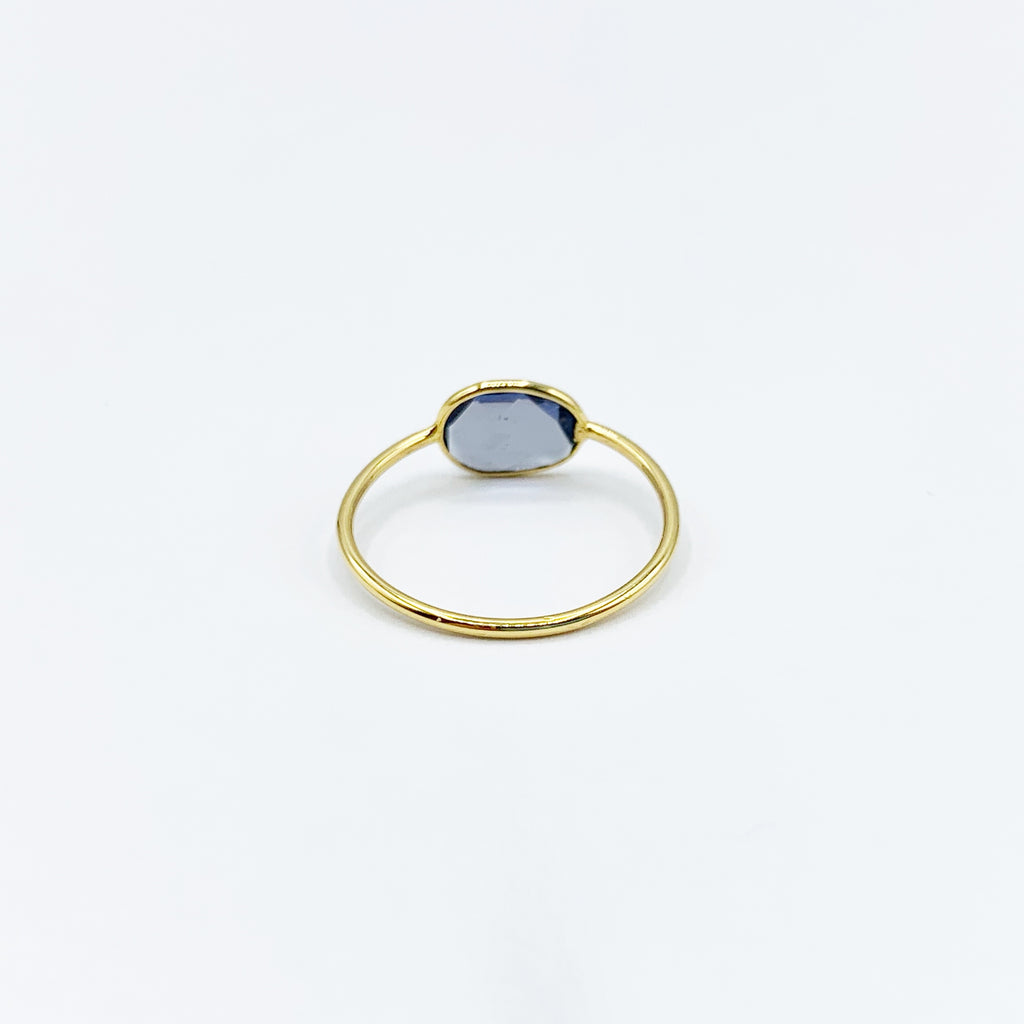 Delicate Rose Cut Sapphire on a Gold Band